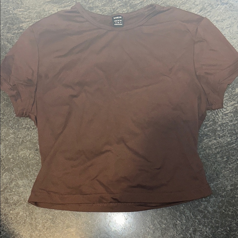 H&M Chocolate Brown Short Sleeve Tee
